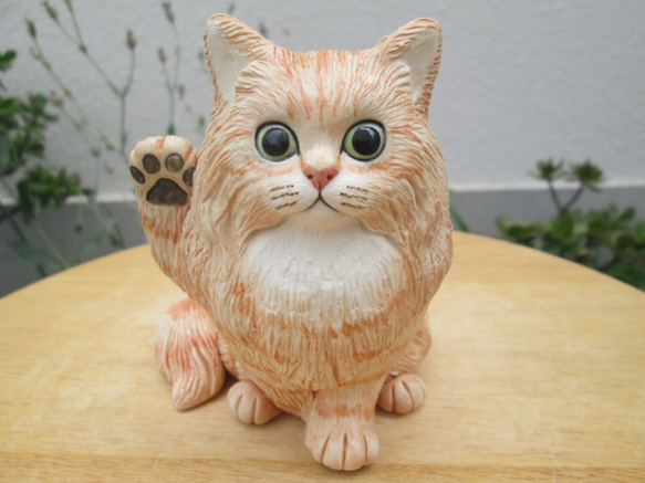 レア カスタム ネゴラ 長毛 招福梅 金運アップ☆招き猫（長毛種）③ その他置物 まりも工房 通販 5865270