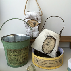 フタ付きリメ缶mini アレンジ 多肉植物・リメイク缶 一輪挿し