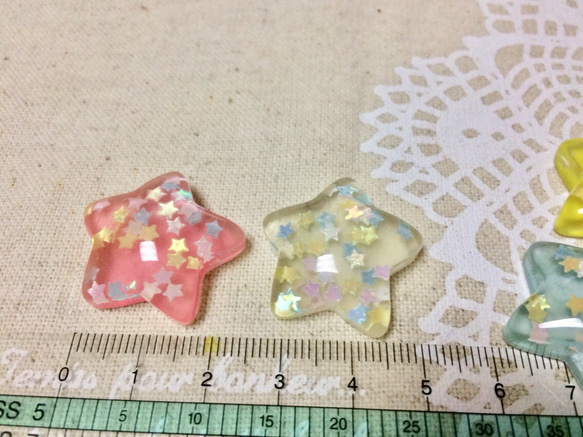 【デコパーツ】夢かわいいお星様パーツセット 2枚目の画像