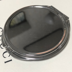 【デコ素材　デコ土台】】　デコ用　ミラー　コンパクトミラー　鏡　丸型　シルバー 1枚目の画像