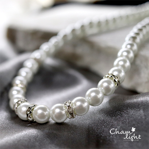 シルバーロンデルパールネックレス40cm 1枚目の画像