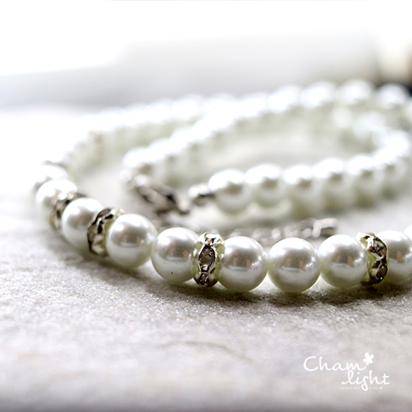 シルバーロンデルパールネックレス40cm 2枚目の画像