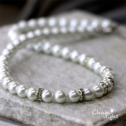 シルバーロンデルパールネックレス40cm 4枚目の画像