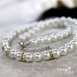 シルバーロンデルパールネックレス40cm 5枚目の画像