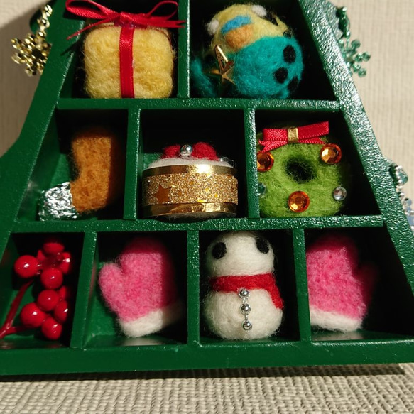 【送料無料】羊毛ﾌｪﾙﾄ クリスマスツリー　グッズアソート 4枚目の画像