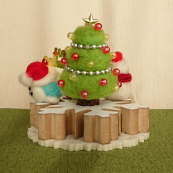 【送料無料】羊毛ﾌｪﾙﾄ 雪だるまさんとのクリスマス 4枚目の画像