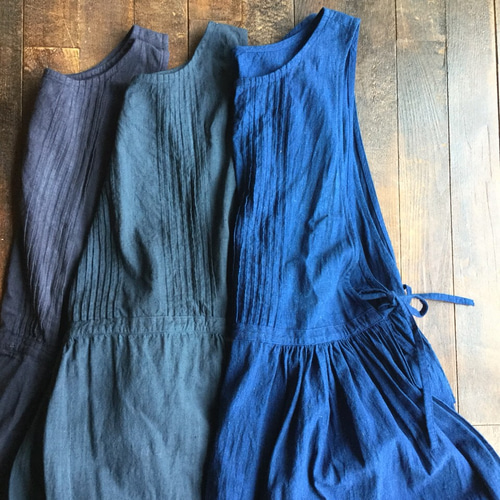 Tom one-piece インド藍染 カディコットン ワンピース solosolo 通販  