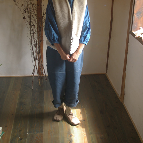 Peace pants Linen 藍とヤシャブシ染め 春色新作2020！ ロングパンツ  