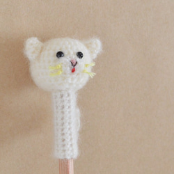 鉛筆帽 | 白貓 Amigurumi 帽 第1張的照片