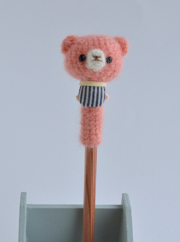 鉛筆帽子｜ピンクのクマ 3枚目の画像