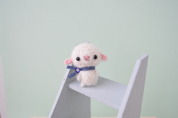 小白羊amigurumi/藍灰色披肩 第6張的照片