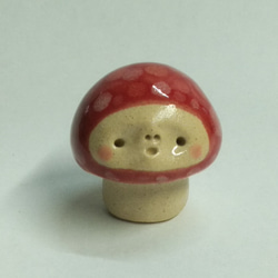 きのこ赤 まんまる頭 その他インテリア雑貨 はにわ作家 松江直樹