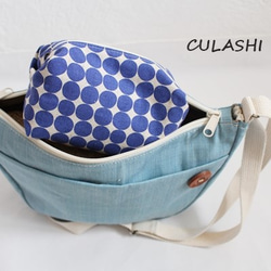 Round shoulder Bag　【sax blue】～★送料込み商品 4枚目の画像