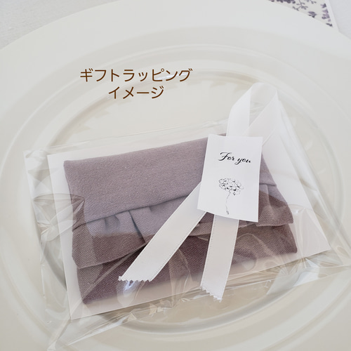 ♡✕200再販 国産リネン 上品フリルポケットティッシュケース ポーチ