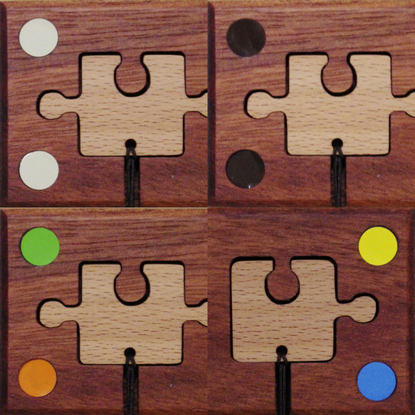 （小サイズ）※ビスの3ピースタイプ【受注製作】パズル型木製キーフック「ピース」 5枚目の画像