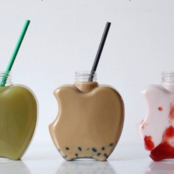 【送料無料】りんご型ボトル　５個セット　容器のみ 4枚目の画像