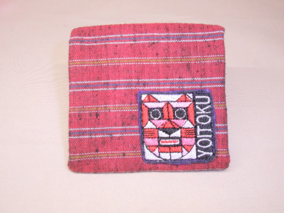 遠州縞　BOX型 コインケース（刺繍ﾜｯﾍﾟﾝ付）② 1枚目の画像