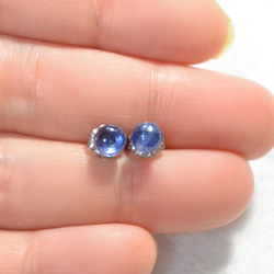 （一件）藍晶石耳釘（5毫米，鈦制柱） 第4張的照片