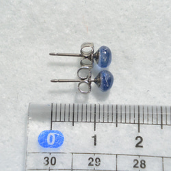 （一件）藍晶石耳釘（5毫米，鈦制柱） 第5張的照片