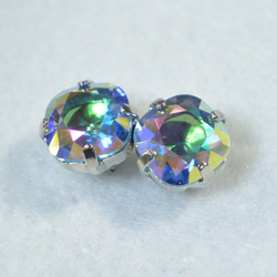 施華洛世奇，大型珠寶穿孔（10毫米墊形切割，稀有，海藍寶石透射線，銀，鈦） 第1張的照片