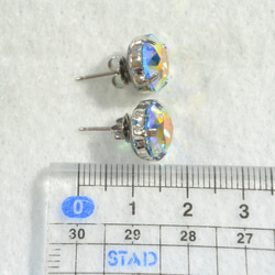 施華洛世奇，大型珠寶穿孔（10毫米墊形切割，稀有，海藍寶石透射線，銀，鈦） 第5張的照片