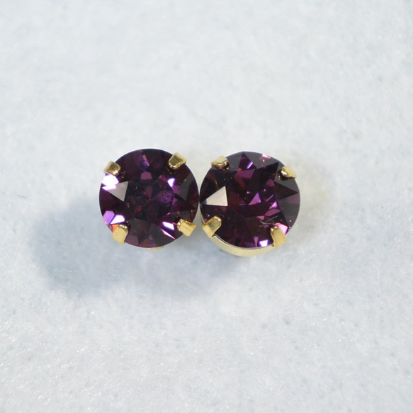 施華洛世奇/大Chaton耳環（紫水晶） 第2張的照片