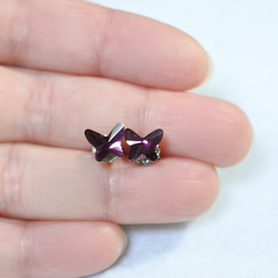 單隻施華洛世奇蝴蝶耳環（絕版色、紫水晶、鈦柱） 第4張的照片