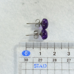 （1件）紫水晶螺柱穿孔，8 x 6毫米（鈦金屬柱） 第5張的照片