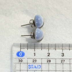（1件）條紋藍色蛋白石耳釘，10mm（鈦金屬柱） 第5張的照片