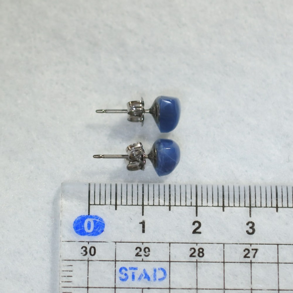 （1件）藍色蛋白石耳釘穿孔（7mm三角鈦柱） 第5張的照片