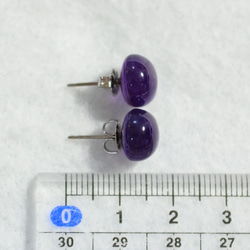 （1件）紫水晶螺柱穿孔，10mm（鈦金屬柱） 第5張的照片