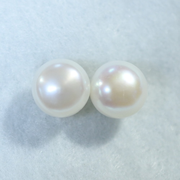 （一分）淡水珍珠單粒穿孔（超大11毫米，鈦柱） 第1張的照片