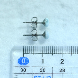 （1件）Larimar耳釘（5毫米，鈦金屬柱） 第5張的照片