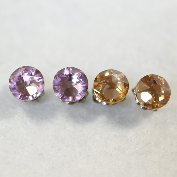 施華洛世奇套裝耳環（6毫米，淺紫水晶和淺科羅拉多色黃玉） 第1張的照片