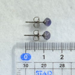 （1件）堇青石耳釘（5毫米，鈦金屬柱） 第2張的照片