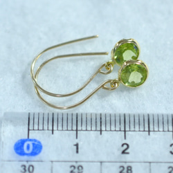 橄欖石圓形多面14kgf鉤形耳環（6毫米） 第5張的照片