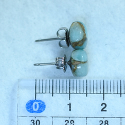 （1件）方形銅亞馬遜石耳釘（8毫米，鈦制柱） 第5張的照片