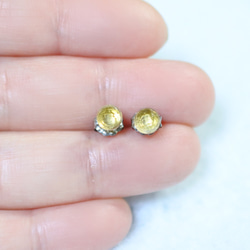 (1 件) 黃水晶玫瑰式切割耳環（5 毫米，鈦柱） 第4張的照片