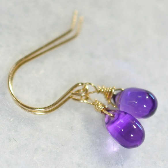 (1 件) 由 K18 製成，紫水晶耳環 第1張的照片