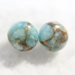 (1 件) Copper Amazonite 耳釘（10 毫米，鈦柱） 第3張的照片