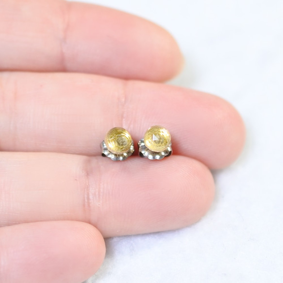 (1 件) 黃水晶玫瑰式切割耳環（5 毫米，鈦柱） 第4張的照片