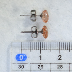 (1 件) Sunstone 耳釘，7 x 5 毫米（鈦柱） 第5張的照片