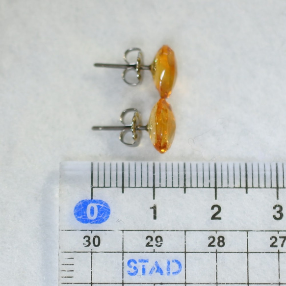 (1 件) 黃水晶耳釘（自由形態鈦柱） 第5張的照片