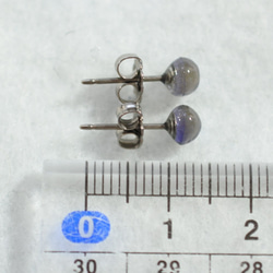 (1 件) Iolite 耳釘（5 毫米，鈦柱） 第5張的照片