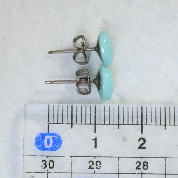 （1 件）藍色綠松石耳釘（8 x 6 毫米，鈦柱） 第5張的照片