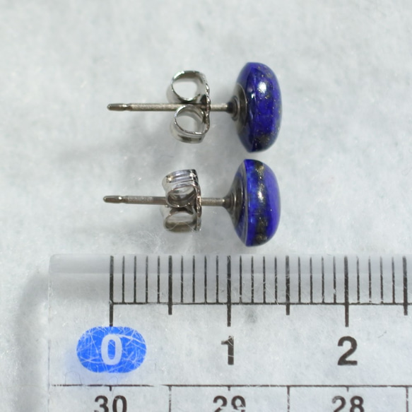 （1 件）青金石耳釘（8 x 6 毫米，鈦柱） 第5張的照片