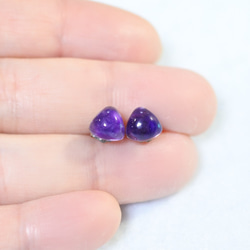 (1 件) Amethyst 耳釘 (7mm 鈦晶柱) 第4張的照片