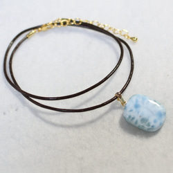 (1 件) Larimar 皮革項鍊 第2張的照片