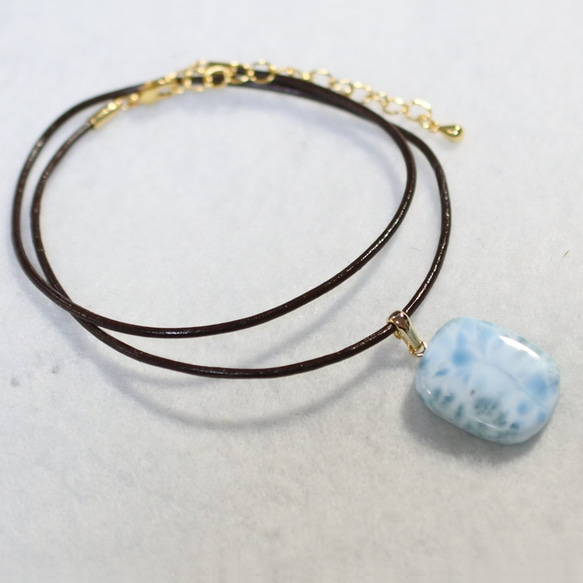 (1 件) Larimar 皮革項鍊 第2張的照片