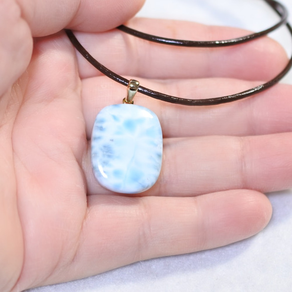 (1 件) Larimar 皮革項鍊 第4張的照片